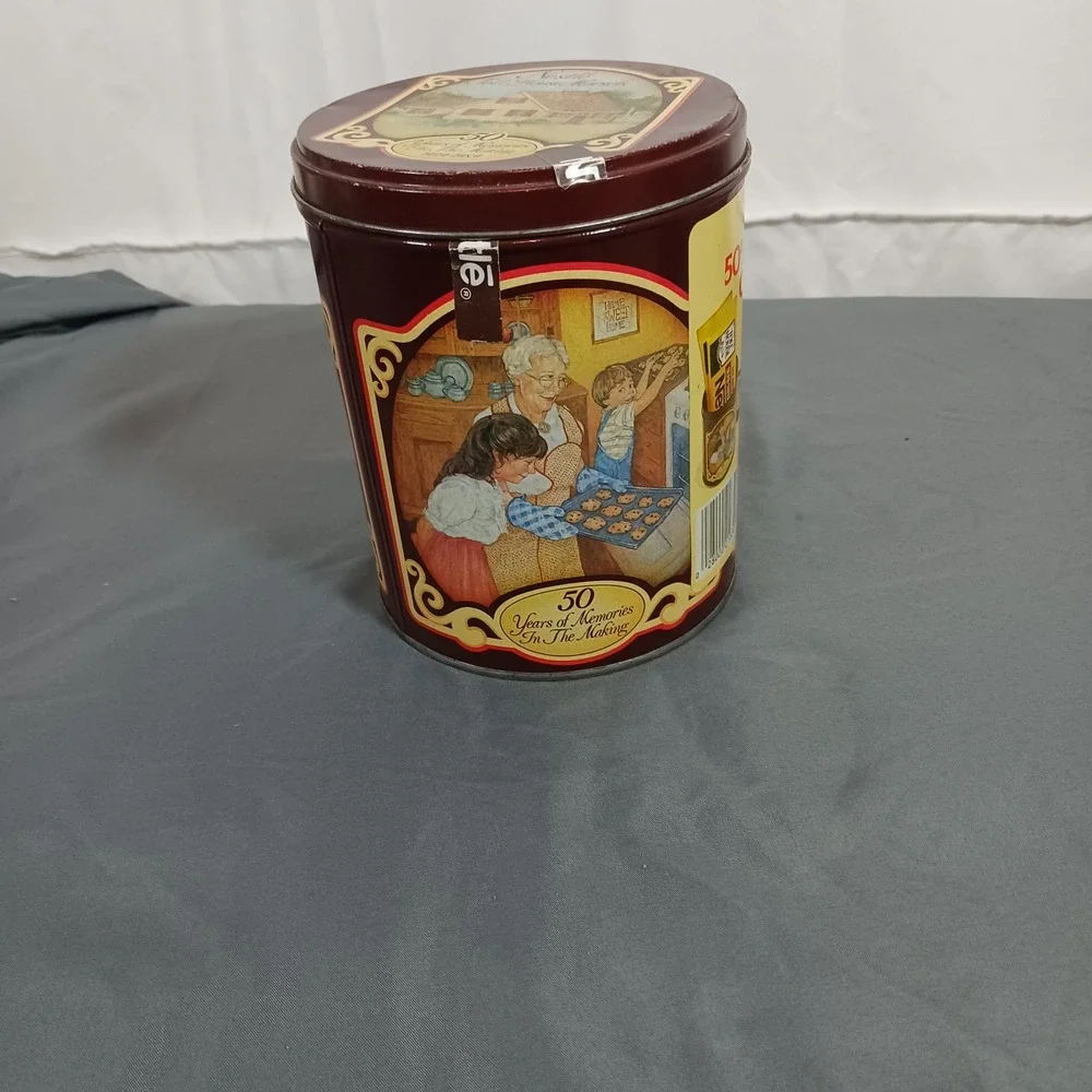 Nestle Cookie Tin Brown Good 50th Anniversary Vintage 1989 Collectible